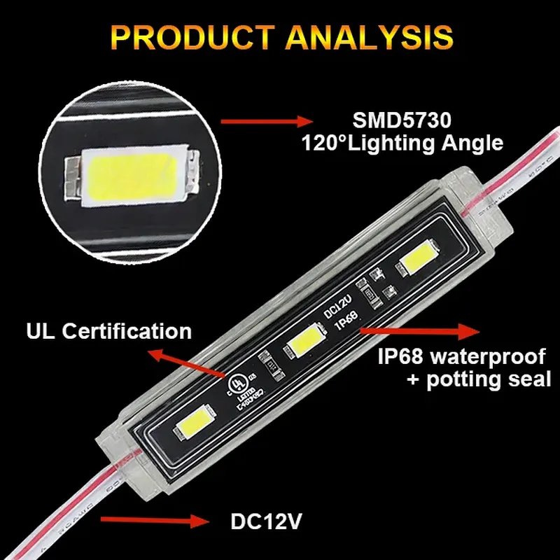 DC12V Outdoor Waterproof IP68 Single Color LED Module Light